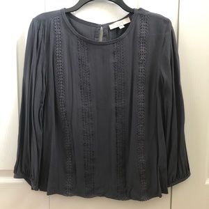 LOFT Size Small Dark Grey Blouse